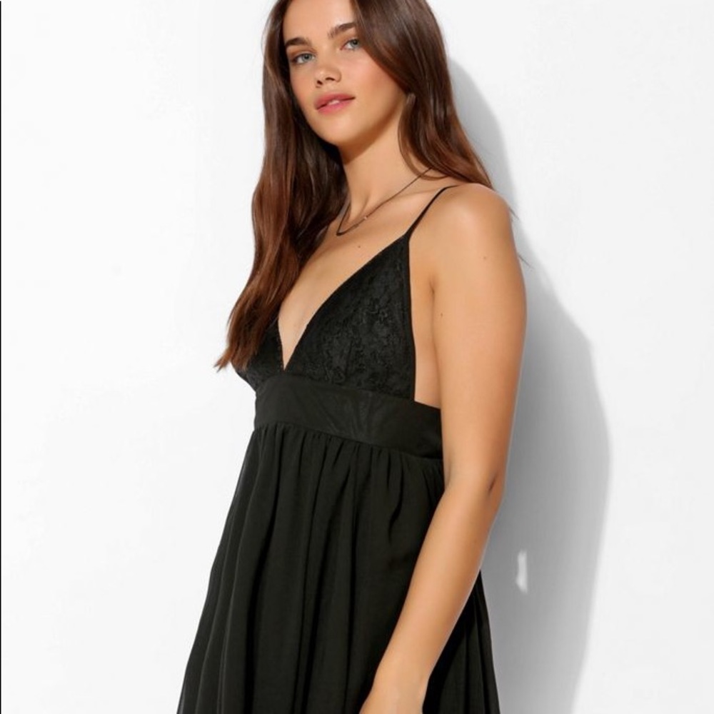 Sparkle & Fade Lace Babydoll Triangle Mini Dress